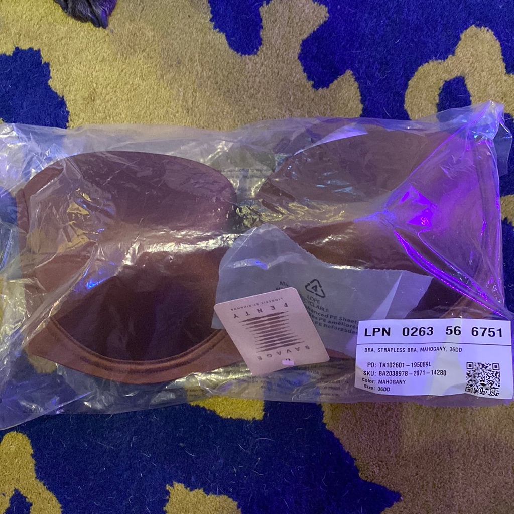 36dd Mahogany And Black Savage Fenty Strapless Bra